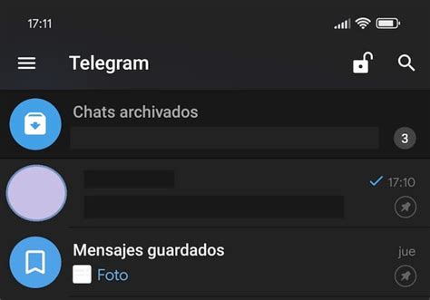 Archivar o desarchivar chats en Telegram